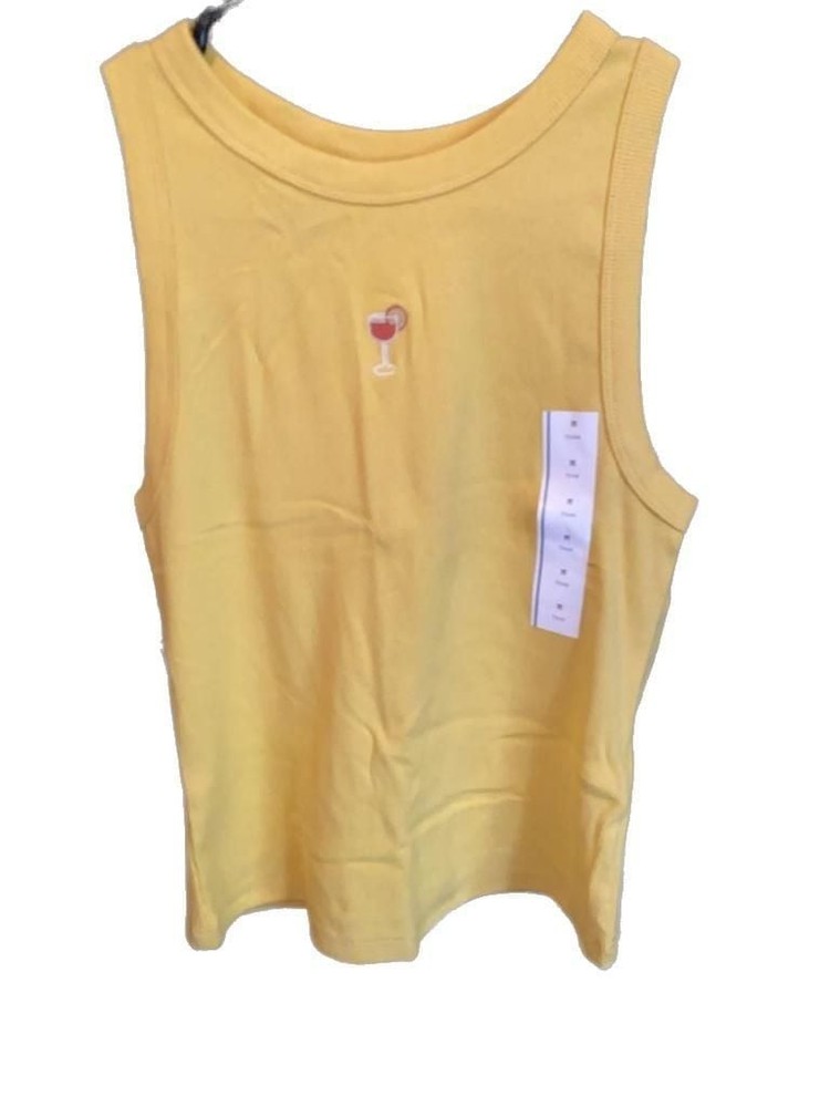 NEW A New Day Women's Embroidered Icon Knit Tank Top Size Large