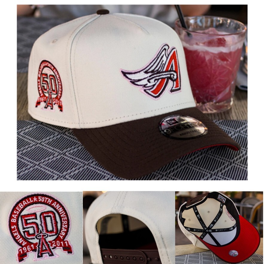 New Era Anaheim Angels 50th Anniversary Chrome Gold Two Tone A-Frame Cap