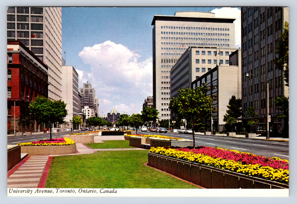 Vintage Postcard University Avenue Toronto Ontario Canada