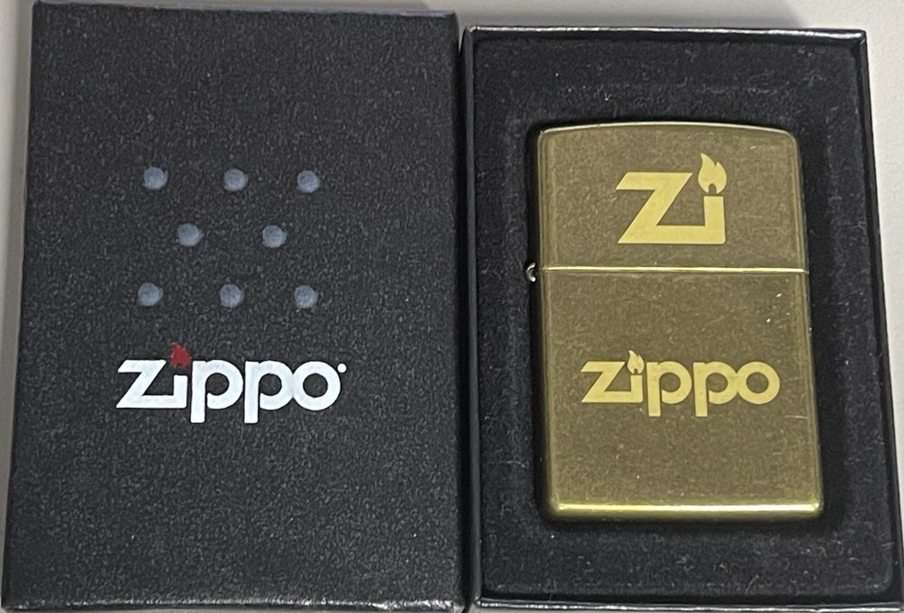 Zippo 1996 Zi Salesman Sample Etched Brass Lighter Unfired In Box B162