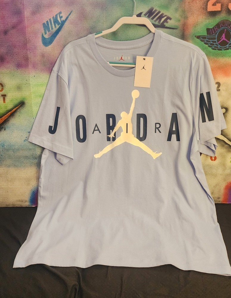 Jordan Men's Blue Graphic Logo Crew Neck Short Sleeve T-Shirt 2XL
