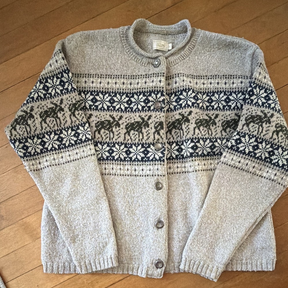 Vintage ALPS Fair Isle Moose Cardigan 🫎❄️
