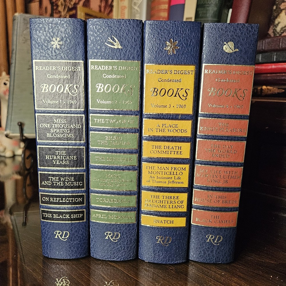 Vintage 1969 Reader’s Digest Condensed Books Complete Set Volume 1 2 3 & 4