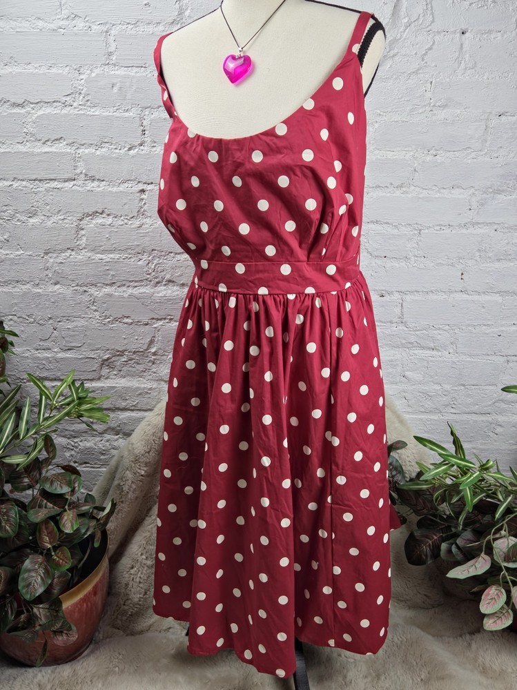 Torrid Retro Chic Red Polka Dot Fit Flare Pin Up Dress Size 4X Vintage NWT