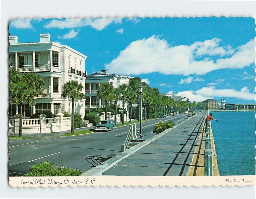 Postcard East of High Battery Charleston South Carolina USA
