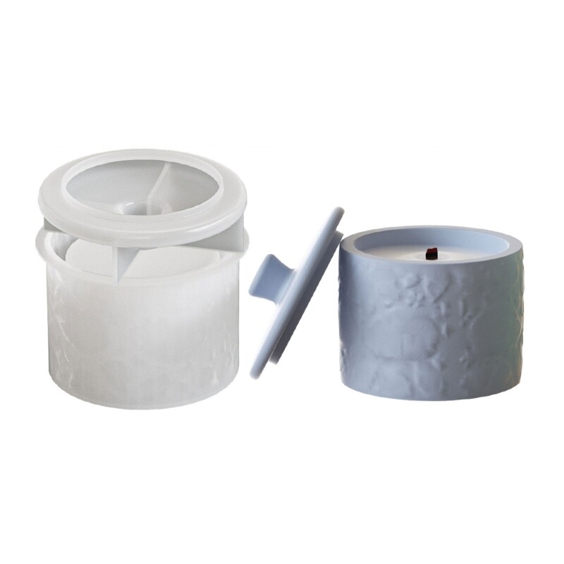 Silicone Resin Mold Holder with Lid Craft Texture Mould for DIY