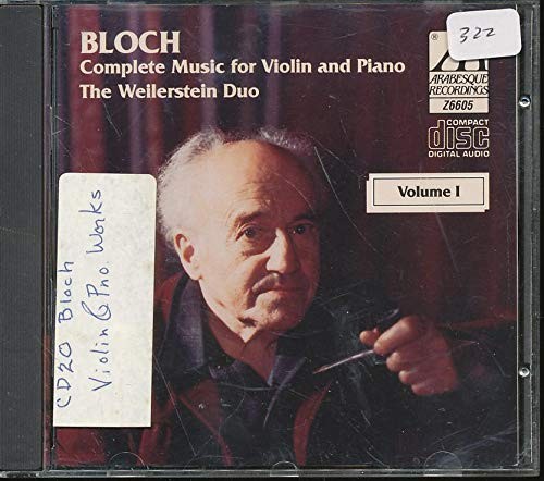 VARIOUS ARTISTS, Bloch 'Complete Music For Violin A, audioCD