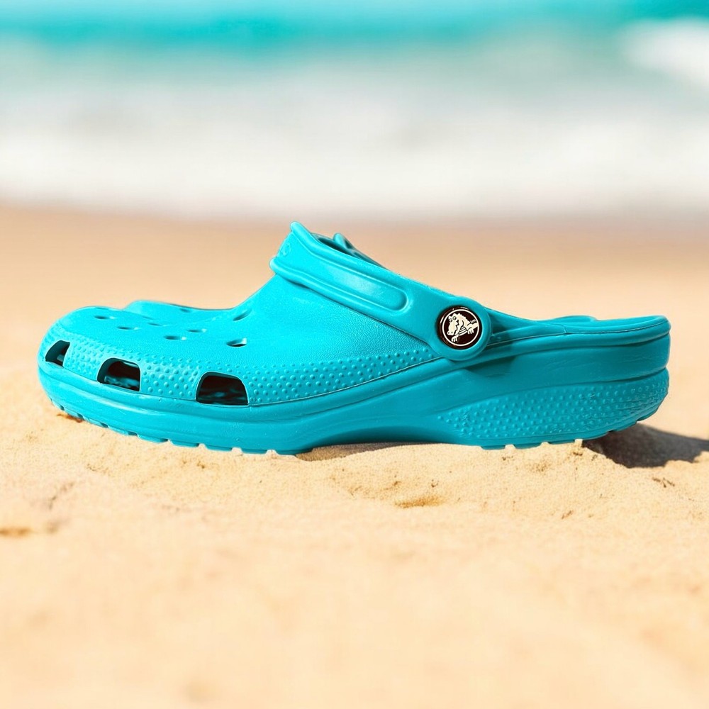 Crocs Classic Clogs Unisex Teal Green Slip-On Sandals Size M9 W11 Comfortable