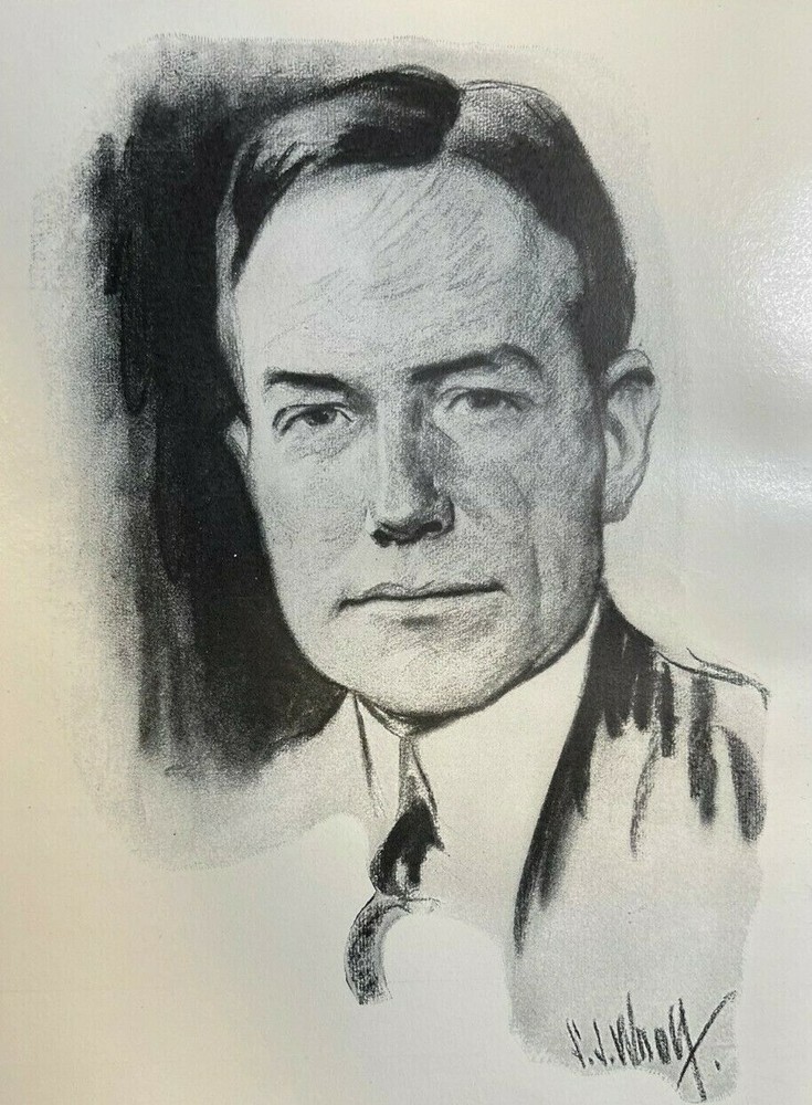 1926 Vintage Illustration Financier John D. Rockefeller Jr.