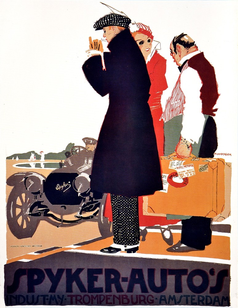 Spykers Auto's Amsterdam. Automobile Decorative Poster. Graphic Art Design 4035