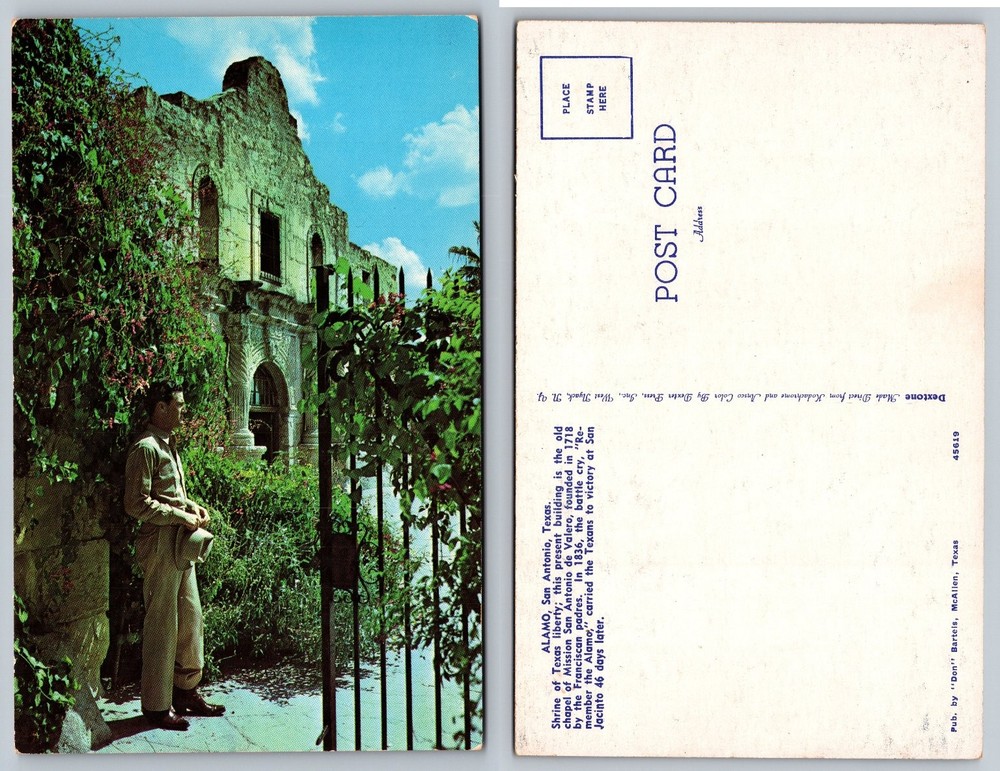Vintage Dextone Postcard The Alamo San Antonio Texas Shrine of Texas Liberty