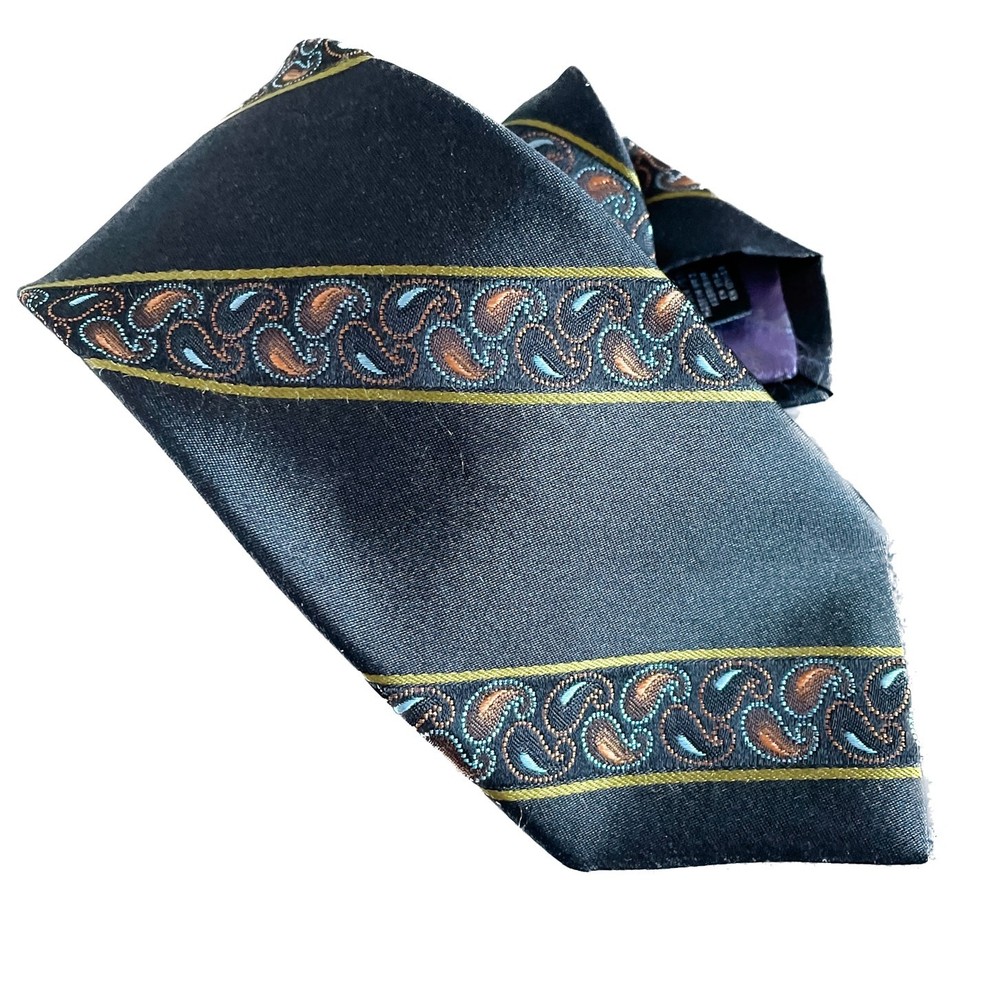 Ted Baker London retro slim paisley stripe silk tie