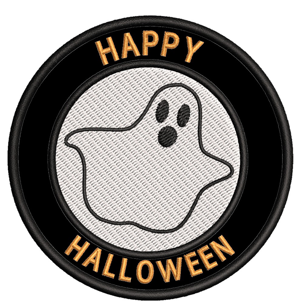 Halloween Patch Ghost Embroidered Iron-On Applique Scary Spooky Ghostbuster