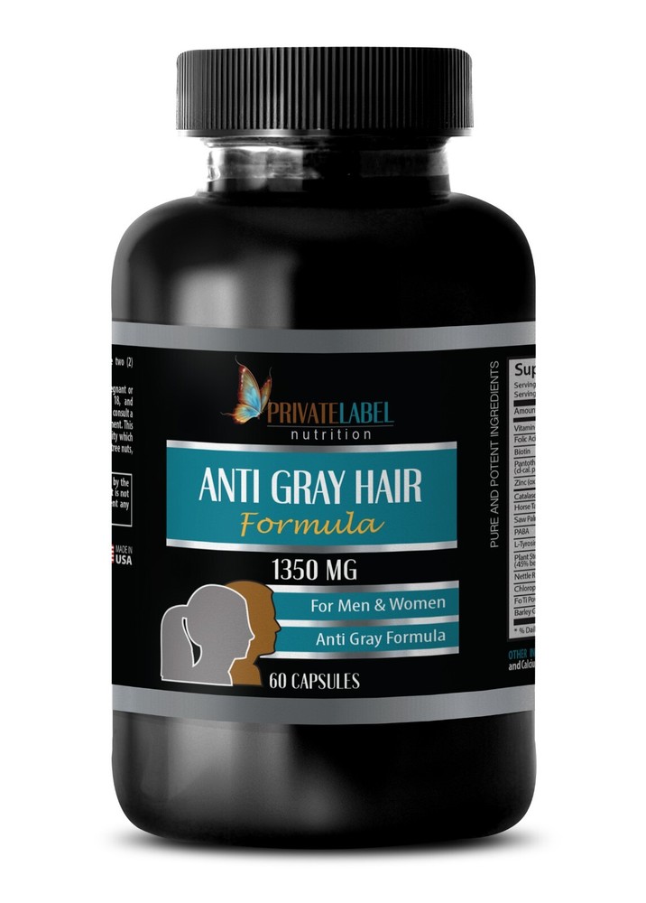Enhances skin glow - ANTI GRAY HAIR - Boosts vitality naturally 1 Bottles 60 Cap
