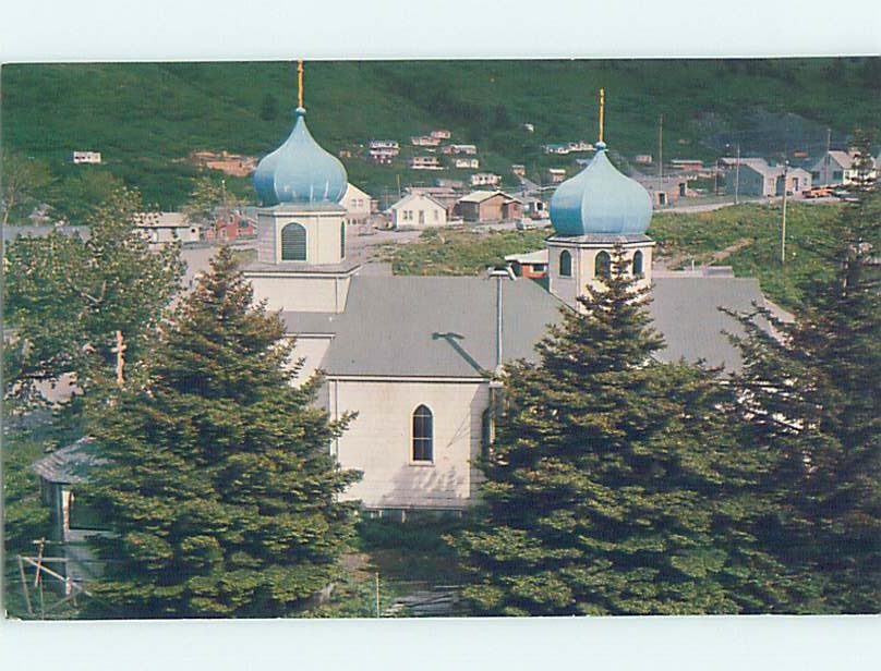 Pre-1980 CHURCH SCENE Kodiak - Near Homer & Seward Alaska AL m/09 AD0462
