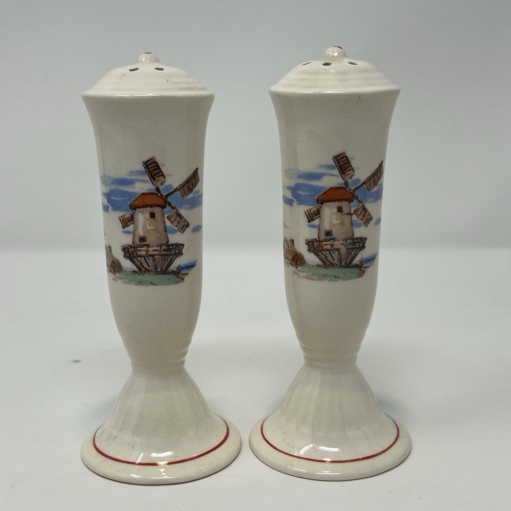 Vintage Porcelain Salt & Pepper Shakers Windmills  Dutch Holland Souvenir