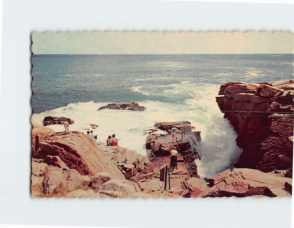 Postcard Thunder Hole Acadia National Park Mt Desert Island Maine-image