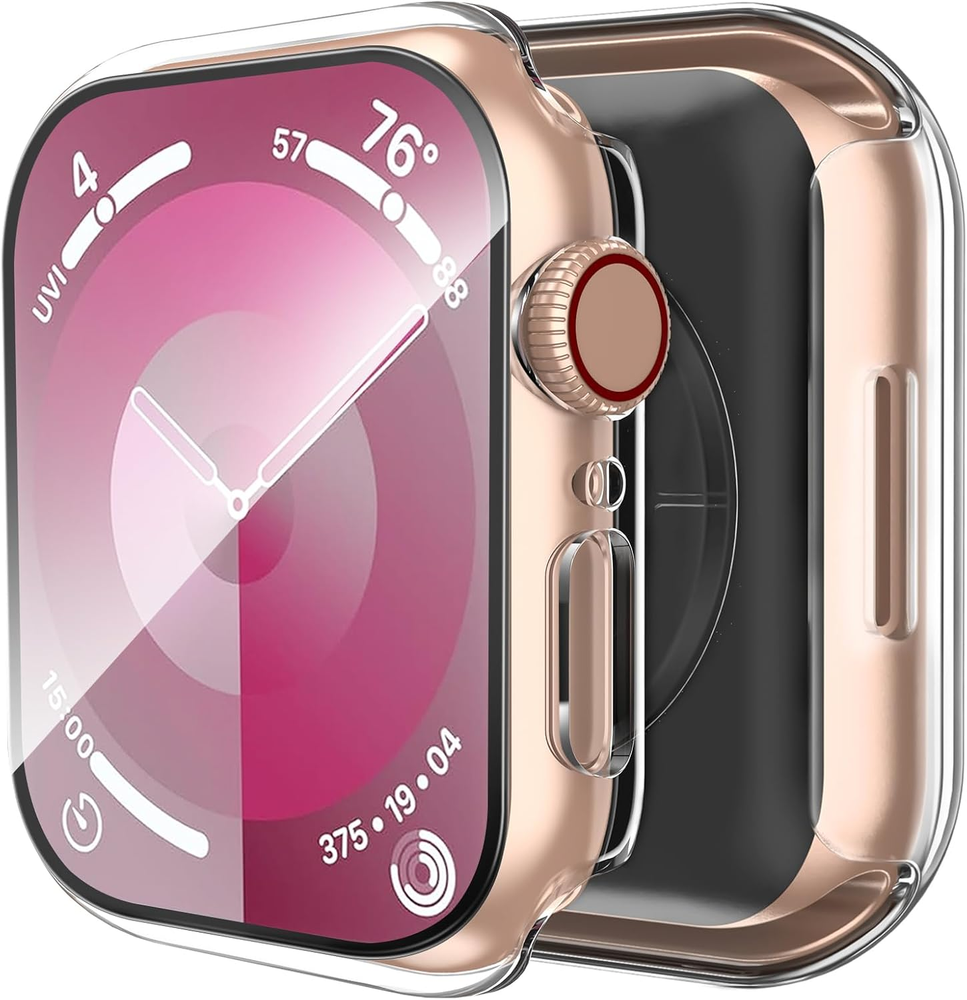 2-Pack Tempered Glass Case for Apple Watch SE 2/Series 4-6, 40mm - Clear