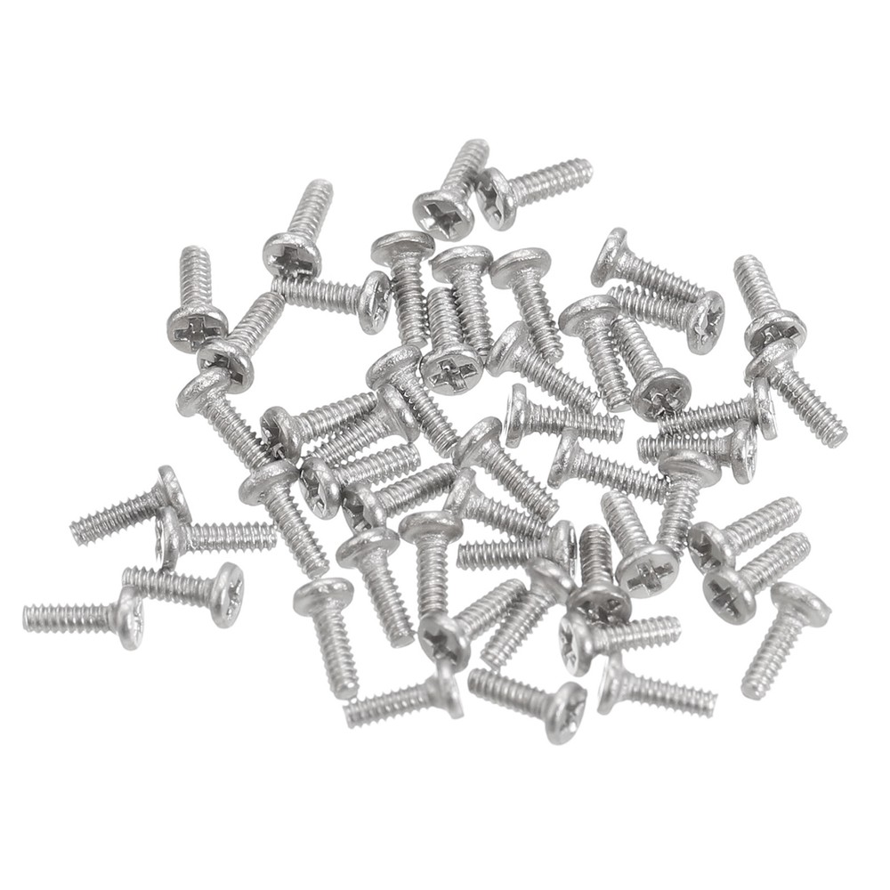 M1-0.25 x 3mm 50Pcs Metal Flat Round Head Screws Phillips Drive Machine Bolt