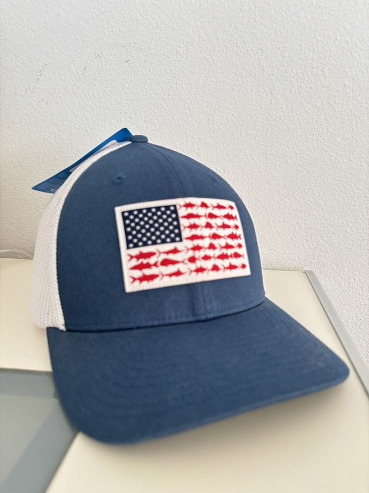 COLUMBIA PFG NWT PATRIOT FISHING HAT W/ NET BACK SZ L/XL