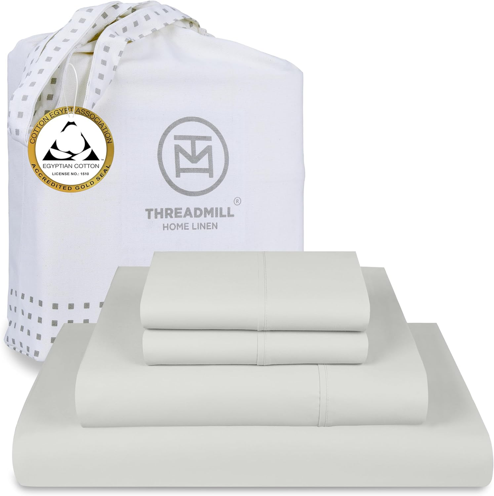 Egyptian Cotton Queen Sheet Set | 100% Certified Egyptian Cotton Bed Sheets for