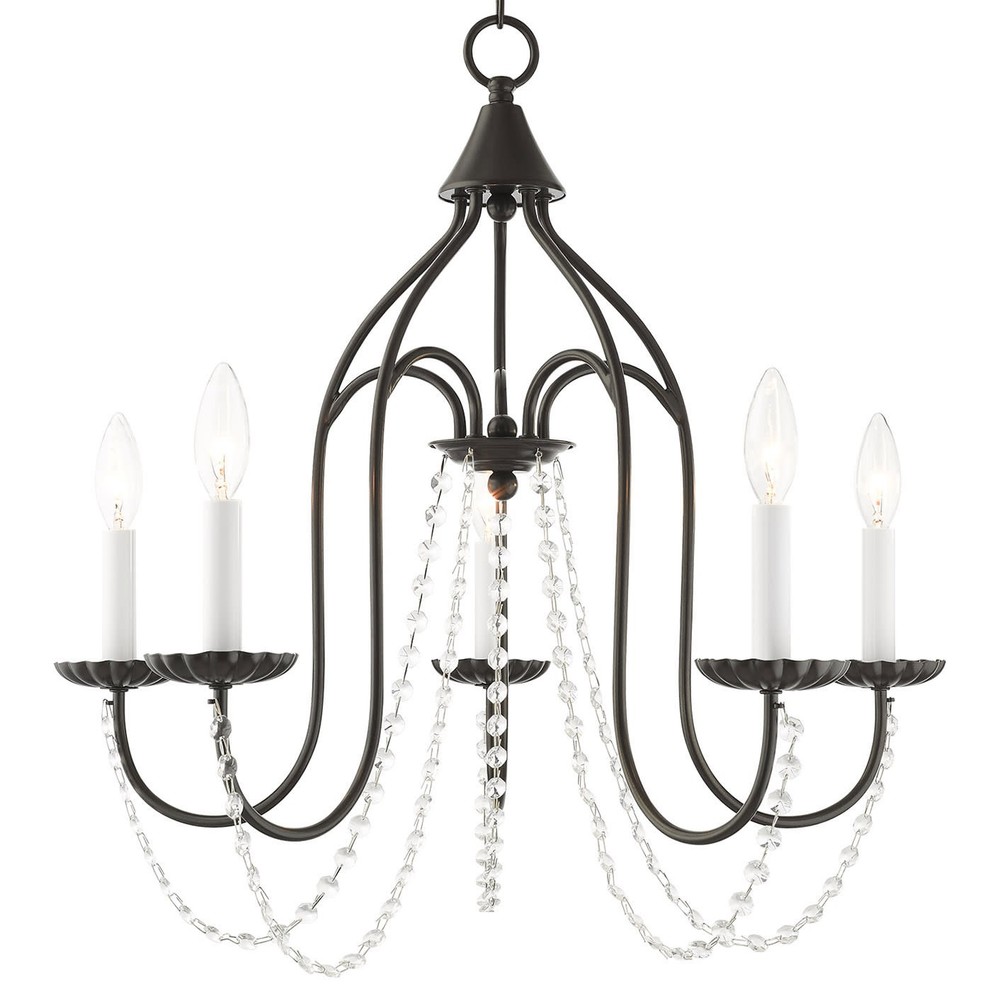 Bronze Alessia 5-Light Crystal Chandelier by Livex Lighting