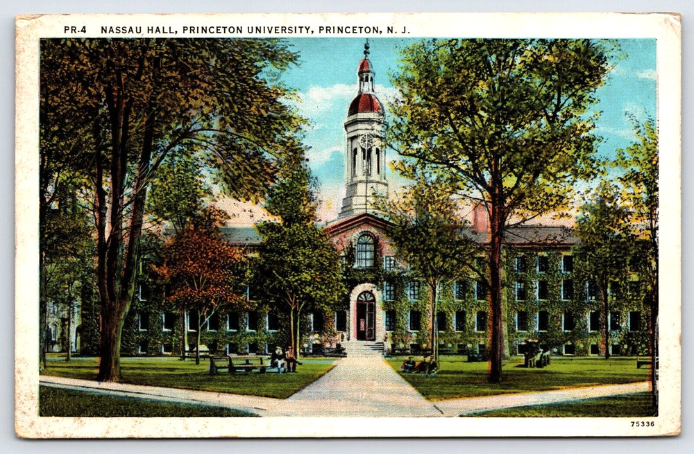 Vintage Postcard Princeton New Jersey USA Princeton University Nassau Hall Tower