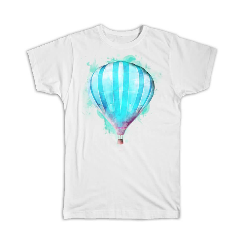 Hot Air Balloon Watercolor Art Adventure Travel Gift T-Shirt for Home Decor