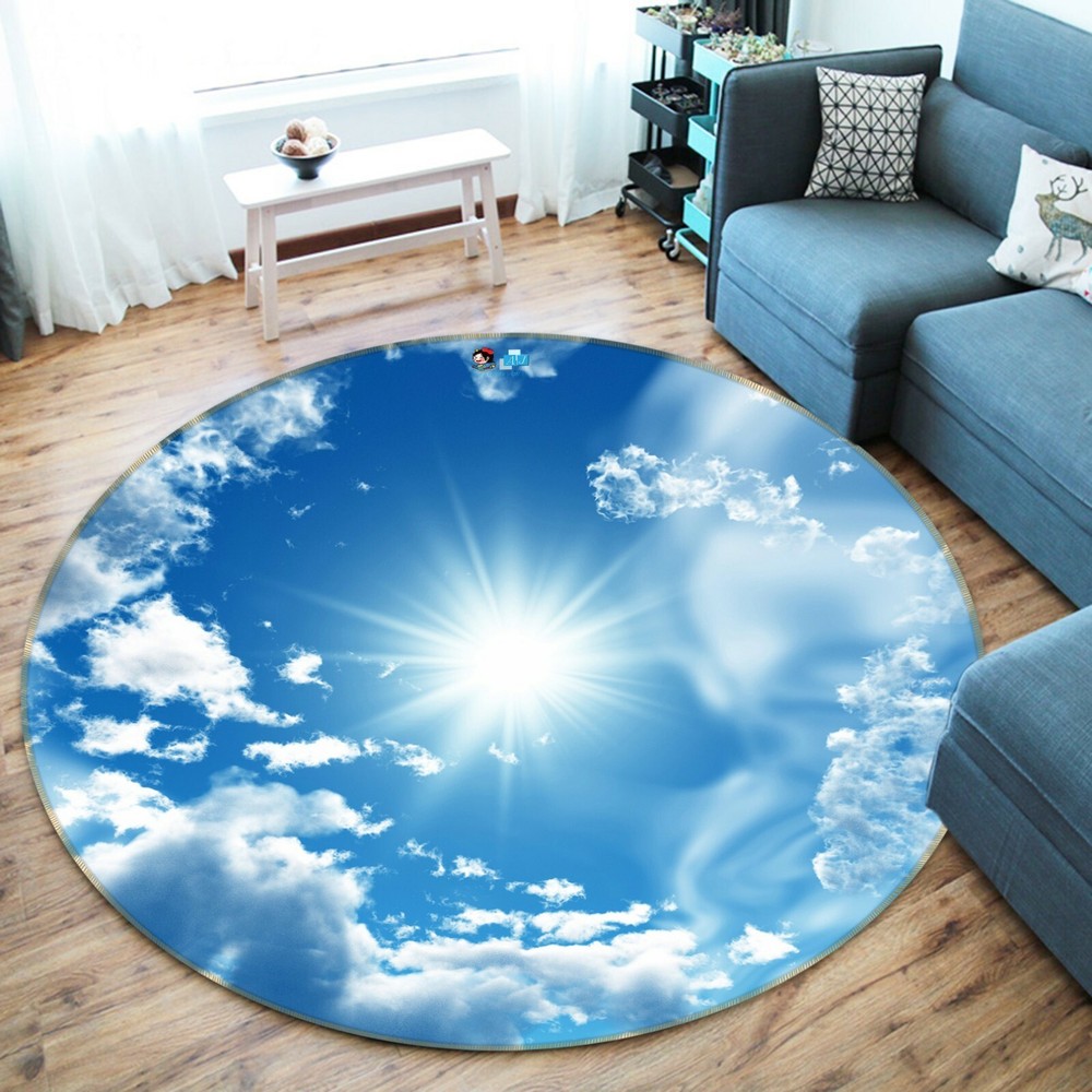 3D Sky White Clouds Sun NAO3942 Game Rug Mat Elegant Photo Carpet Mat Fay
