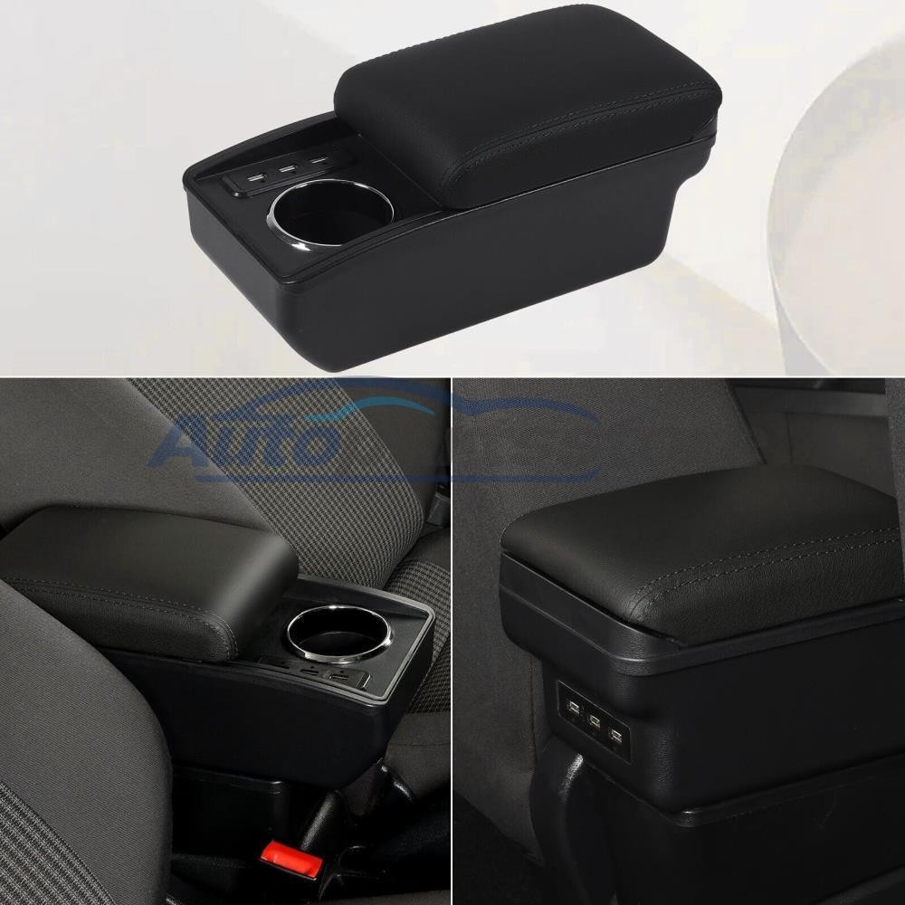 Compatible with Fiat 500 Armrest 2012-2017 Center Console Storage with USB