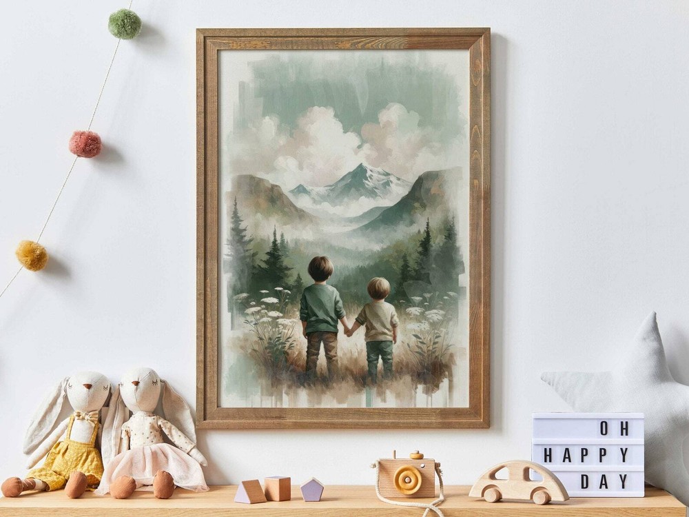 Brothers Room Print Boys Adventure Art Boys Room Wall Art Nature Wall Art Kids