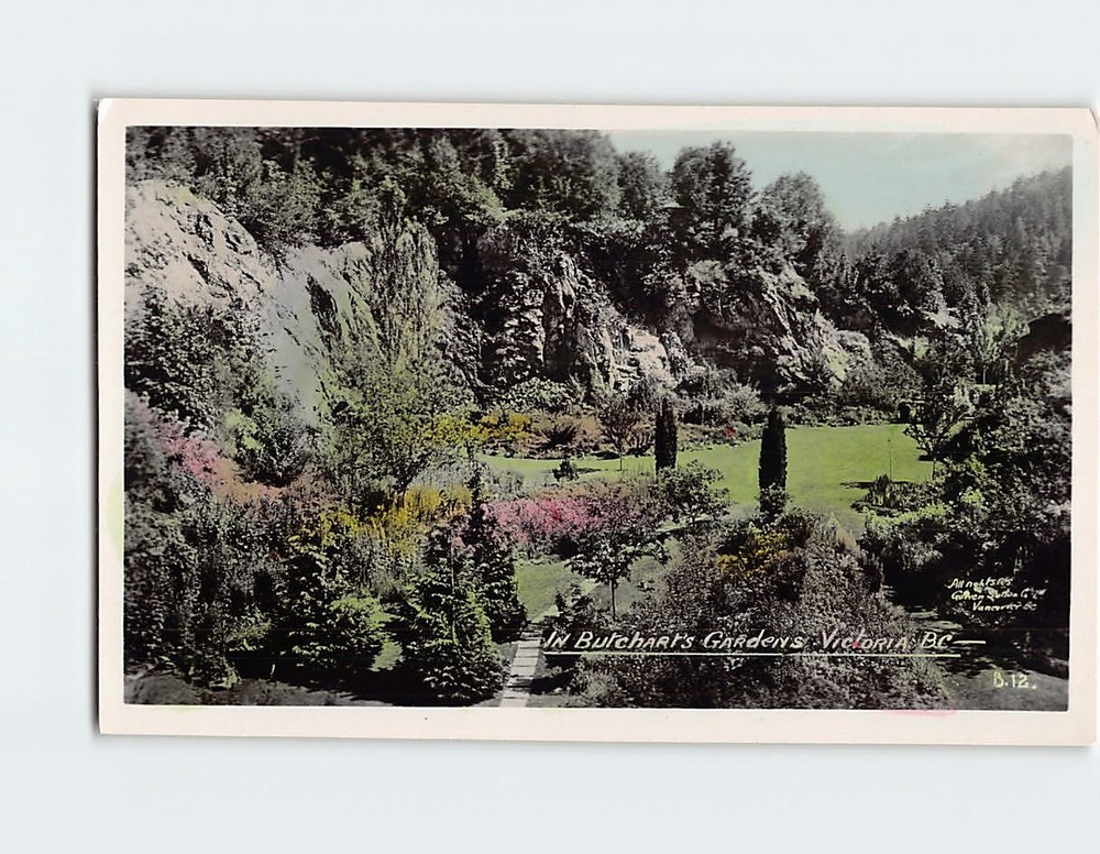 Postcard In Butchart's Garden's Victoria British Columbia Canada