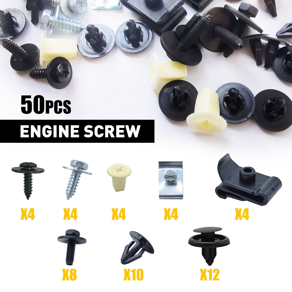 50x Fit For Toyota Engine Cover Clip Screw Undertray Splash Liner Fastener Black