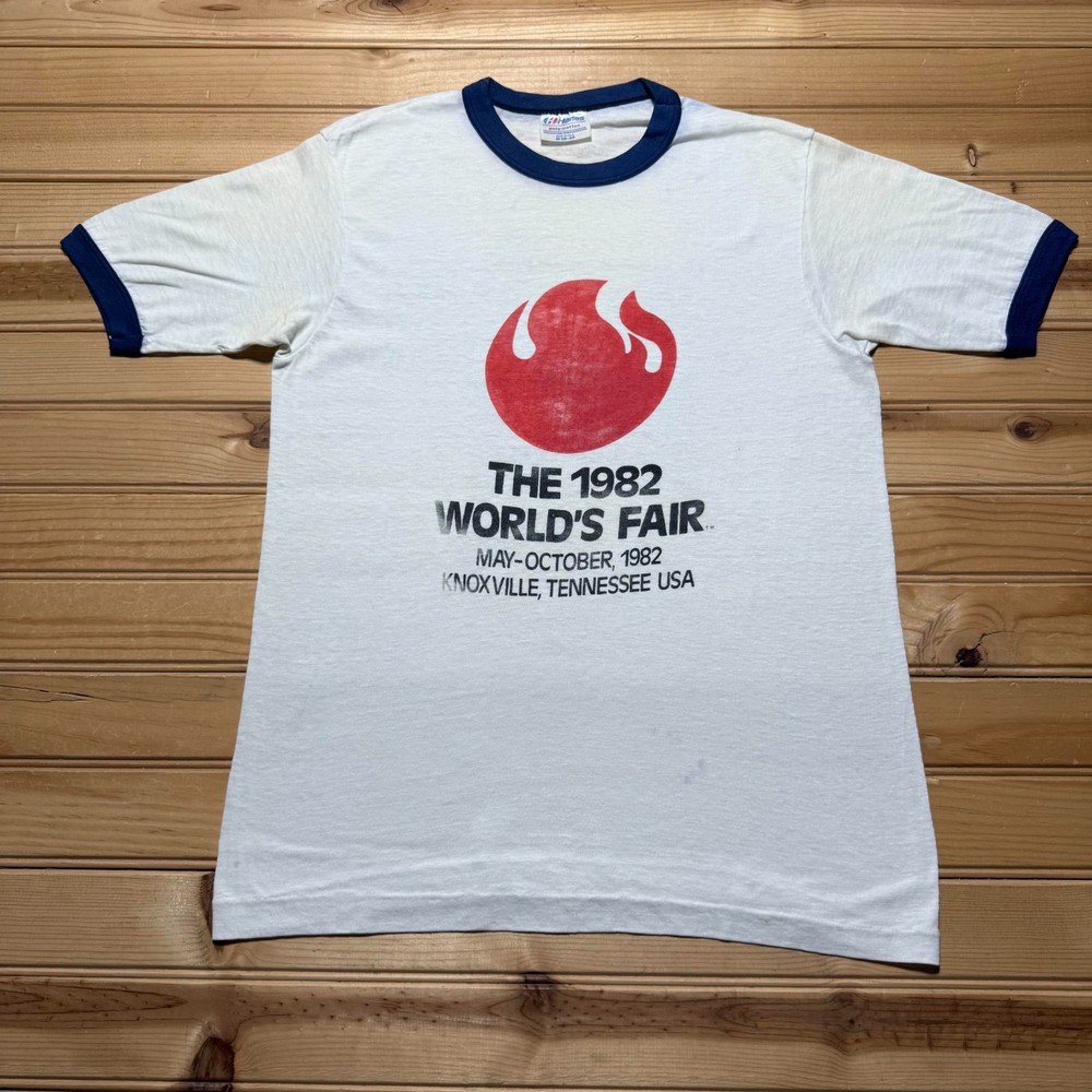 Vintage 1982 Hanes The Worlds Fair Knoxville Tennessee Ringer T-Shirt USA Medium