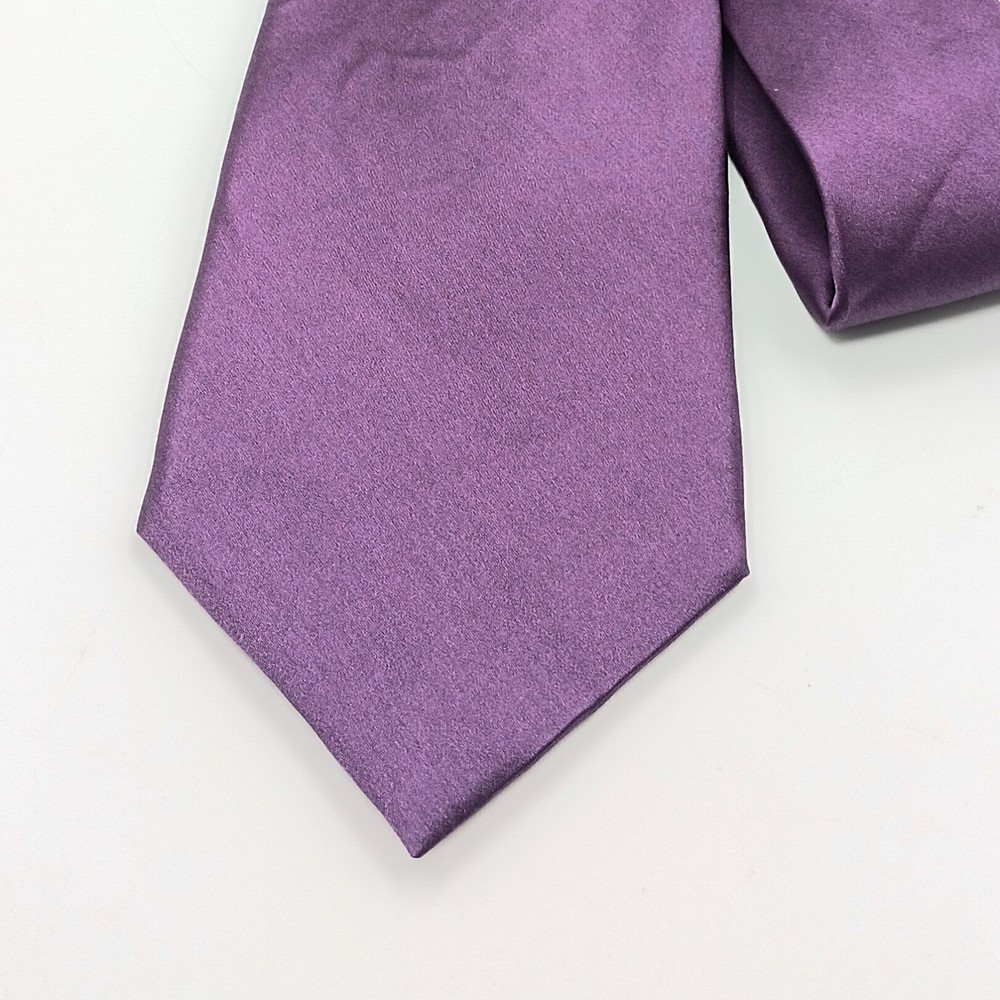 Elite By Brent Morgan Silk Tie Mens 60” Solid Purple Designer Classic Preppy New