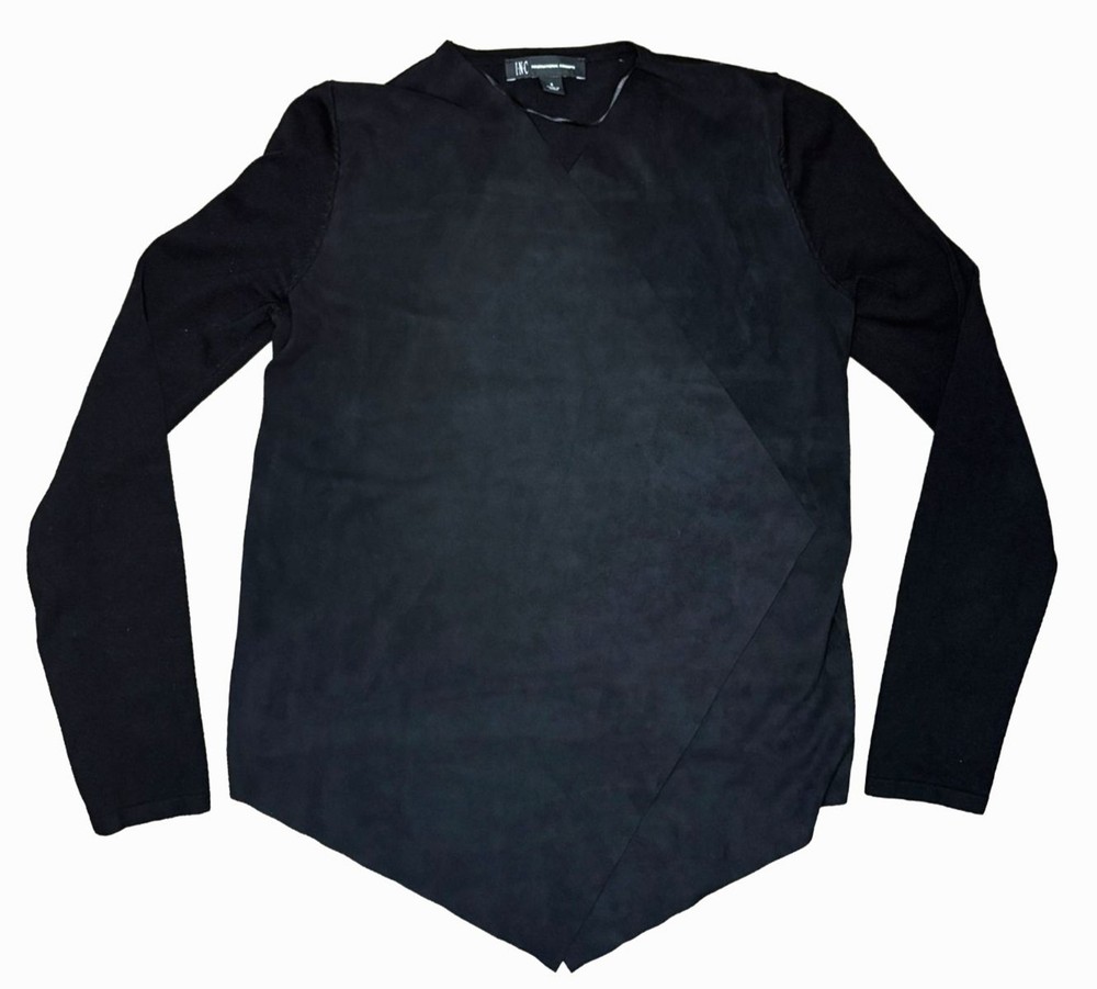 INC International Concepts Cardigan Womens Small Black Sweater Open Front Sz S