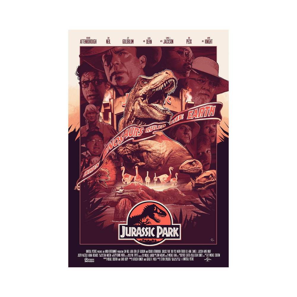 Jurassic Park Movie Poster High-Quality Glossy Print Wall Art Home Decor