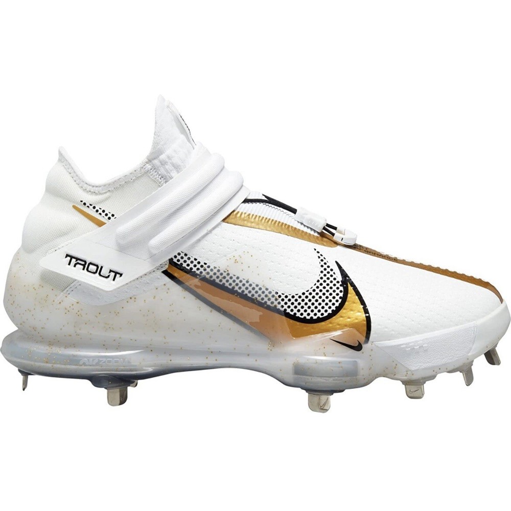 Nike Force Zoom Trout 7 Gold White Baseball Cleats CI3134-106 Men’s Size 7.5 NEW