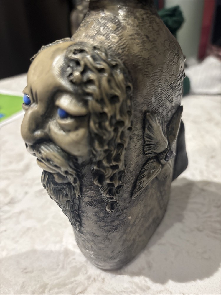 Vintage Medieval Grey Clay  Wrapped  Liquor Bottle