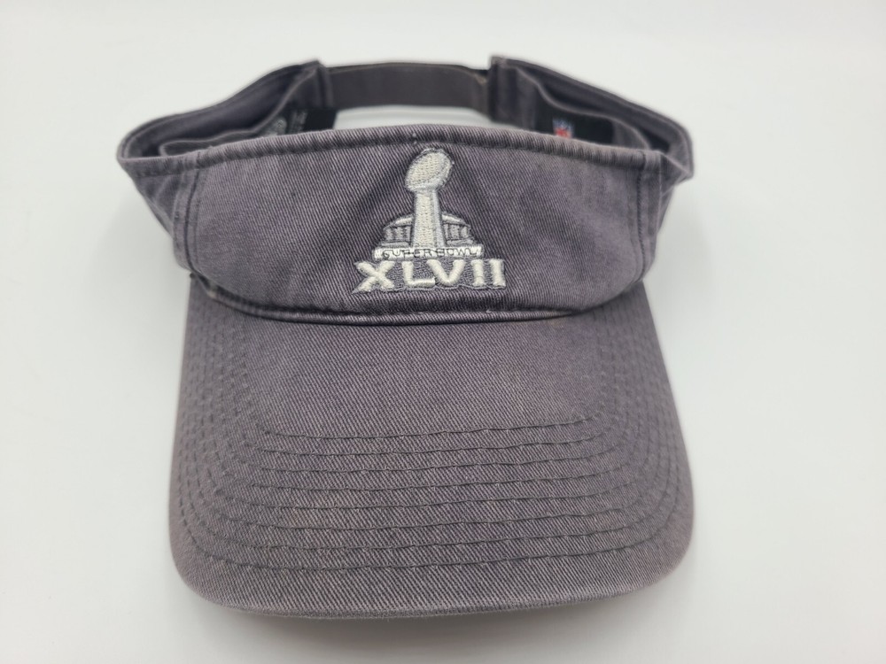 Super Bowl XLVII 47 Brand Adjustable Golf Visor Cap in Blue Gray for Men NFL