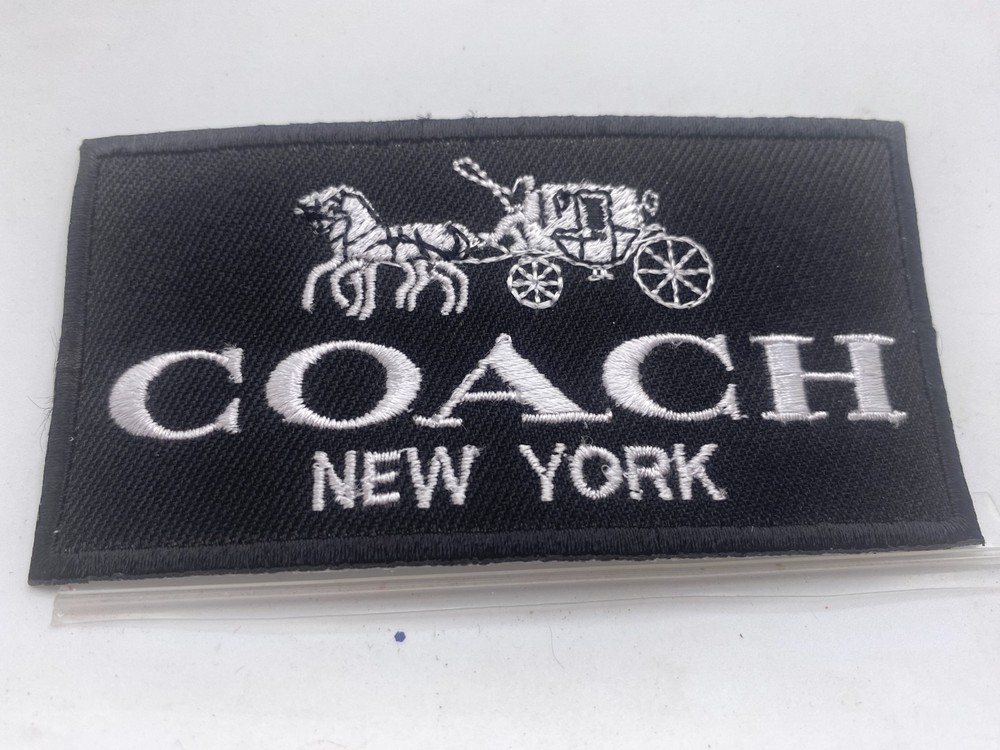 COACH NEW YORK  NEW EMBROIDERED COMPANY IRON ON NAME PATCH TAG 2 X 4