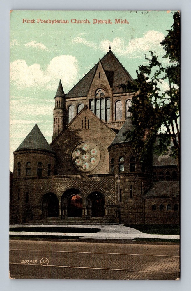 Detroit MI-Michigan First Presbyterian Church Vintage Postcard Standard Postal