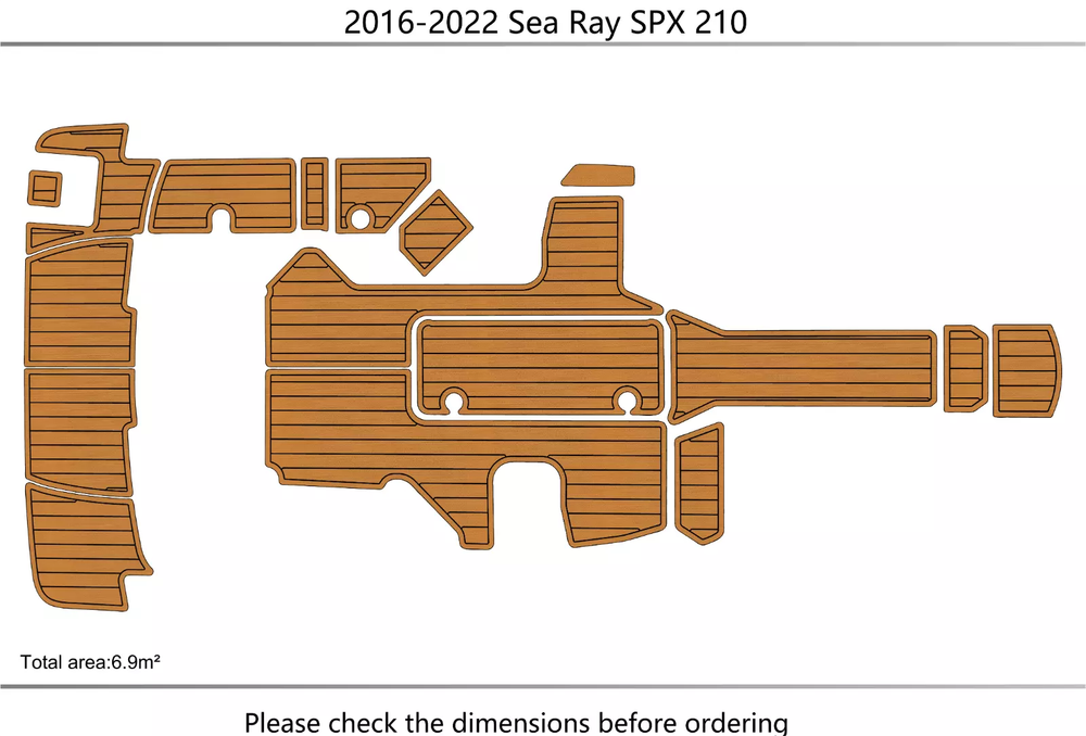 2018 Sea Ray SPX 210 Swim Platform Cockpit Boat EVA Foam Teak Deck Flooring Mat