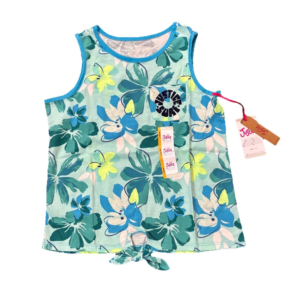 NWT ✅ Justice Girl’s Front Knot Sleeveless Tank Top Multi Color ✅ Size L 12/14