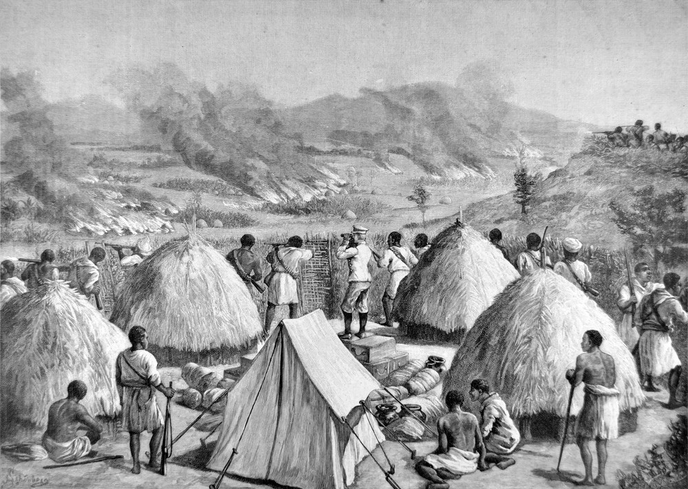 African War Camp Village Decorative Poster. Home Graphic Art Design. 4155