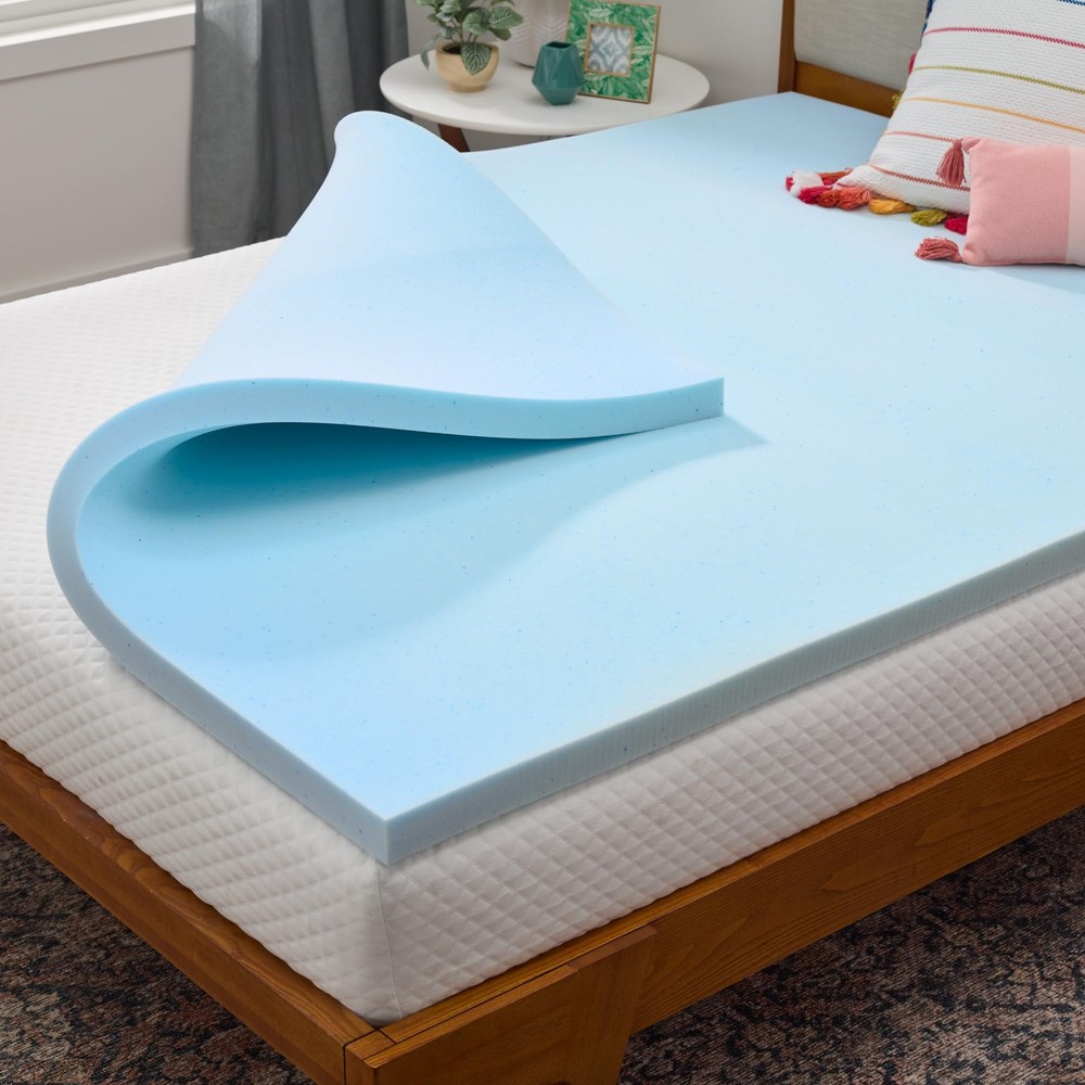 Memory Foam Mattress Topper - 2 Inch Gel Infused Memory Foam - Plush Feel - C...