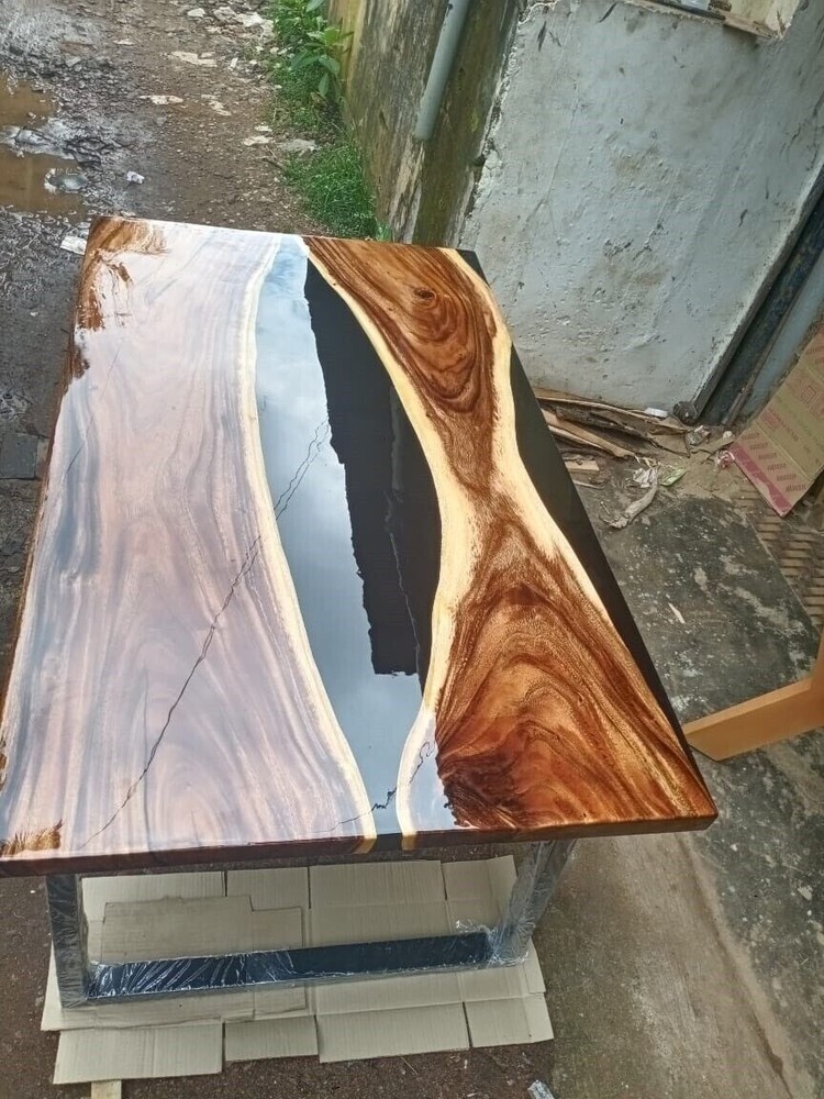 Acacia Wooden Epoxy Resin Dining Table Tops, Conference Meeting table Home Decor-image