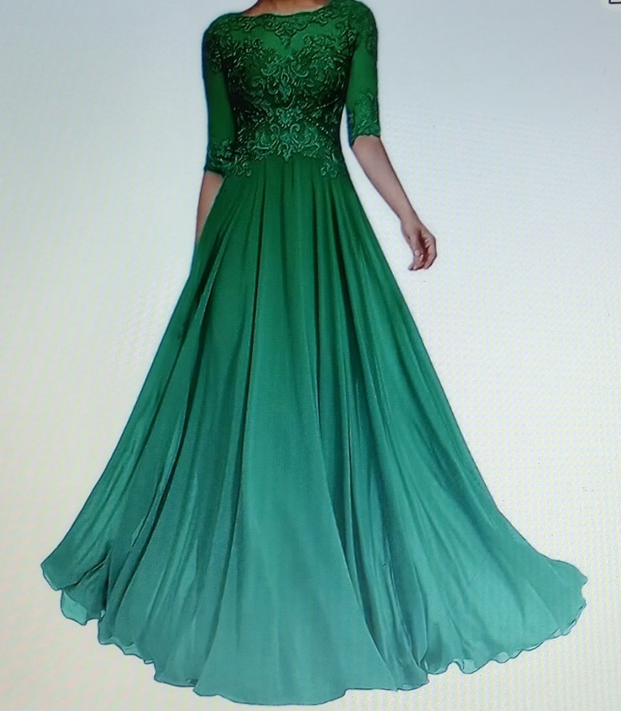 Women's Size 14 Long Formal Gown, Emerald Green Corset Lace Up Back