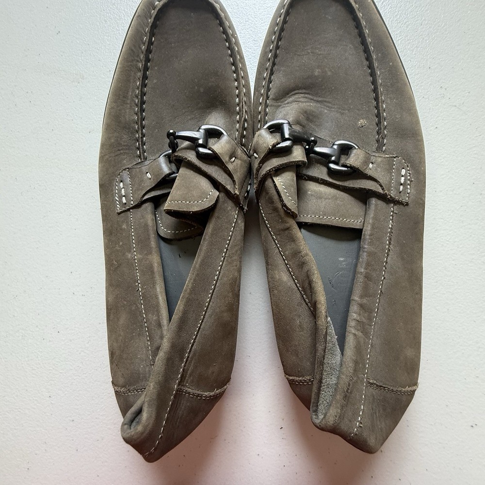 Kenneth Cole Reaction Brown Suede Horse Bit Slip-On Loafers Men's Size 10