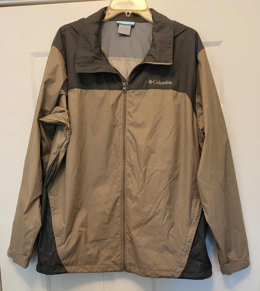 Columbia Men's Gray & Tan Lightweight Full Zip 2-Tone Jacket Size Large